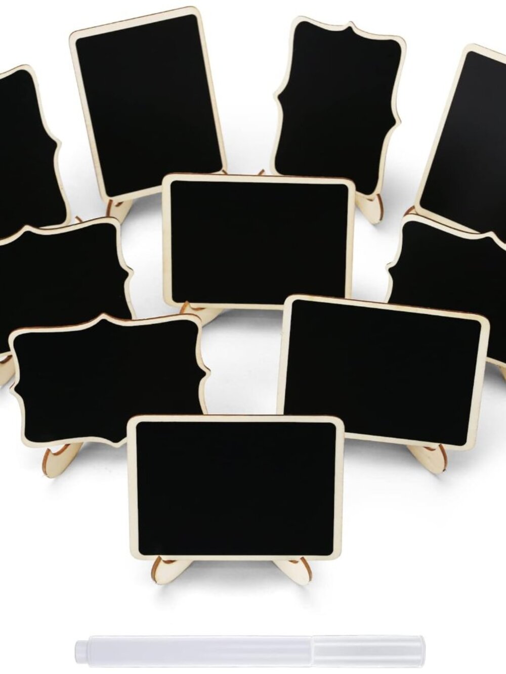 Mini Chalkboard Signs, 12 Pcs, Wooden with Easel Stand